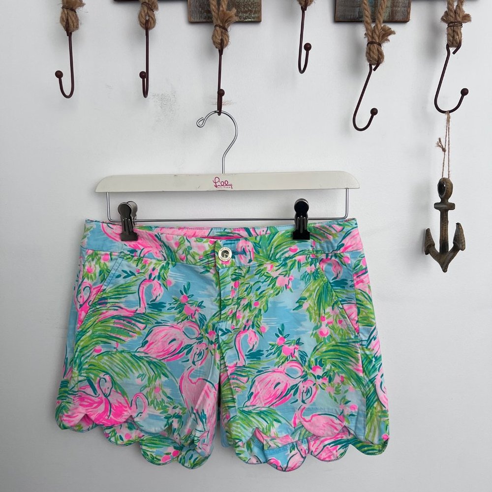 Lilly Pulitzer Flamingo Scalloped Shorts